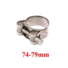 2X T-Bolt Stainless Steel Heavy Duty Motorcycle Exhaust Hose Pipe Muffler Clamp