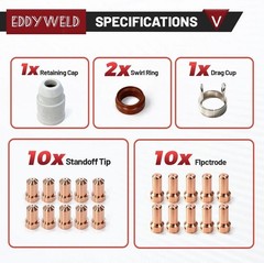 24PK Electrode Nozzle Swirl Ring Retaining For Lincoln Tomahawk 1000 LC65 torch