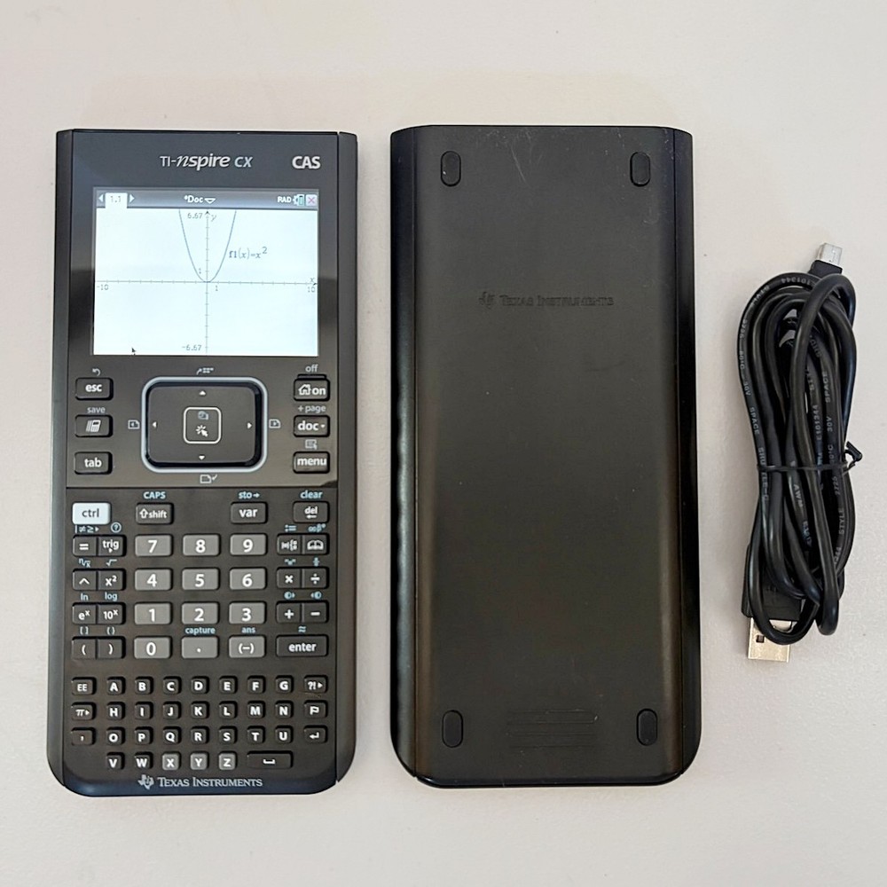 TI-Nspire CX CAS Graphing Calculator w/ Slide Cover & USB Cable Tested Works