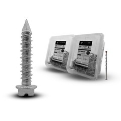200-Pack 1/4″ x 1-1/4″ 410 Stainless Steel Hex-Head Concrete Screws