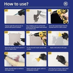 Drywall Repair Kit Patch Panel 12×12 Large Hole Sheetrock Kit Wall Ceiling