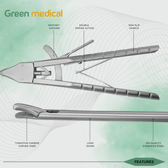 Laparoscopic Sinus Surgery Needle Holder Curved 20″ V Type 5 X 330mm Forceps