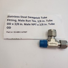 1 Swagelok Stainless Steel Male Run 3/8″ Tube x 3/8″ Male NPT SS-600-3-6TMT