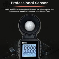 S8608 LCD Light Meter Digital Illuminance Meter Luxmeter Photometer 200000Lux