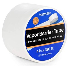 Vapor Barrier Tape – 4 Inch X 180′ Roll, Made in USA, White Polyethylene Tape fo