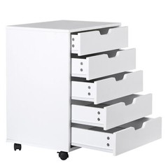5 Drawer Dresser Rolling Clothing Storage Chest Beside Wall Mobile Store Clothes
