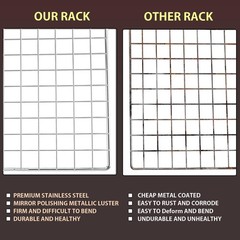 2PCS Cooling Racks For Cooking Baking 15×10 Stainless Steel Oven Wire Sheet Pan