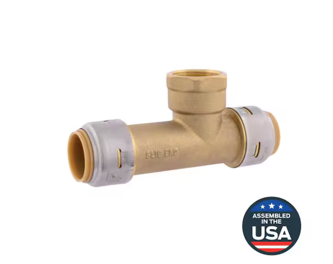 SharkBite Max 3/4″ PTC x PTC x FIP Brass Expansion Tank Tee Fitting UR3486A