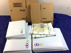 35 Pc Ebay Shipping Supplies KIT Padded MAILER Bubble Envelope BOX Tissue &TAPE