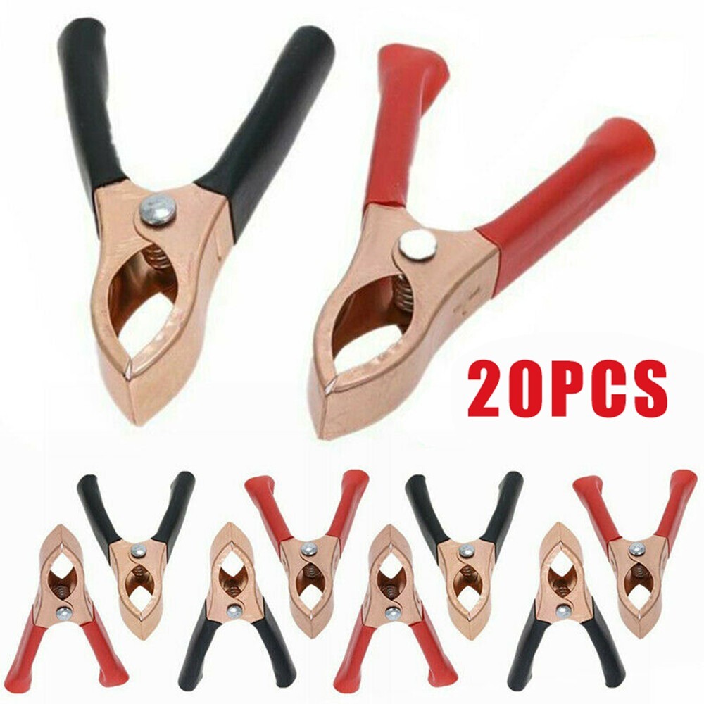 20 Pcs/Set 30A Car Battery Clip Cables For Alligator Clips Charger Clamp Repair