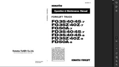 KOMATSU FD40-7 FORKLIFT OPERATORS SERVICE REPAIR OWNERS SHOP MANUAL PDF USB
