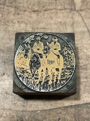 Printing Letterpress Printers Block Two Men On Horses / Horse (1543)