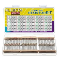 50 Values 1/8W Resistor Kit from 1 Ohm to 1M 1/8 Watt 5% Carbon Film