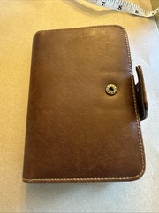 Rosetti Brown Faux Leather 6-Ring Pocket Planner Organizer Wallet 6”x4” No Box ￼