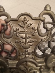 Vintage Ornate Heavy Metal Nickel Silver Business Cards Holder
