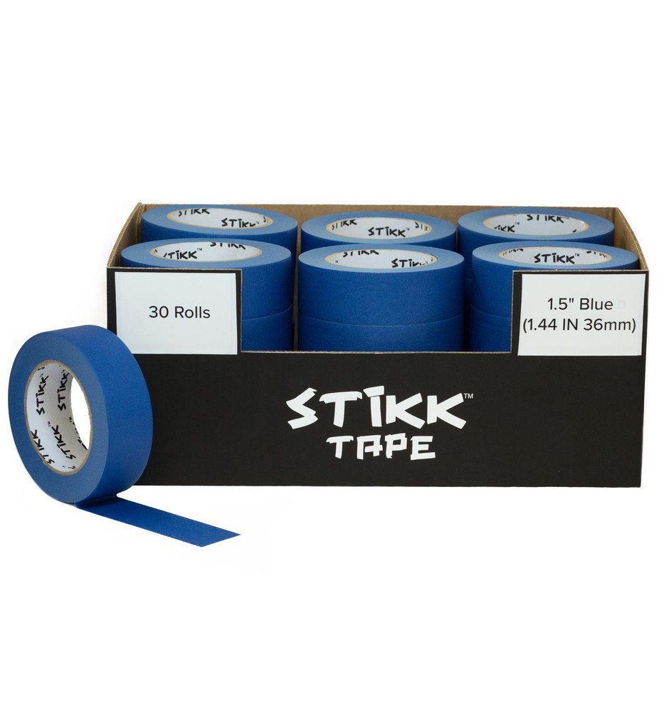 Painters Masking Tape Blue 30 Roll Case Of 1.5″ x 60 yards (36mm x 55m) STIKK