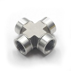 HFS(R) 1/2″ NPT Female Thread Pipe Fitting 4 Way Cross Stainless Steel 304