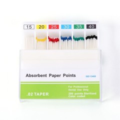 Dental Endo Absorbent Paper Points Color Coded Taper 02/.04/.06 #15-40