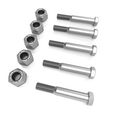 Grade 2 Shear Bolts for Rotary Cutters 1/2″ x 3-1/2″ with Nylock Nuts – 5 Pack