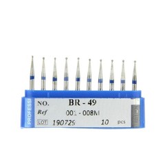 10 Pcs/Box Dental High Speed Medium Grit Diamond Burs FG Ball Round BR Type