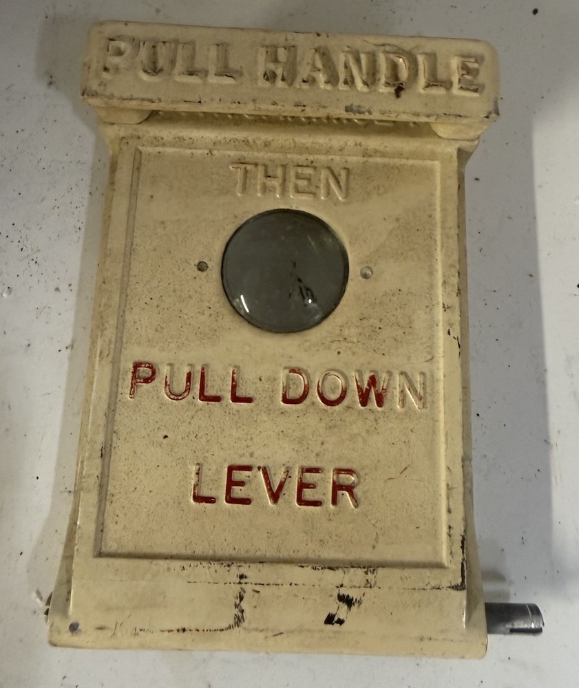 1928 Style Fire Alarm Box Pull Handle With Spring ,Rod And Glass