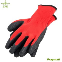 12 Pairs Pack Crinkle Latex Rubber Hand Coated Safety Work Gloves (M-Size)