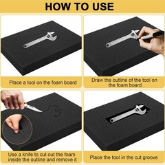 Zhaoyao Pick and Pluck Foam Inserts 8-Pack 16″x12″ Black Craft Foam