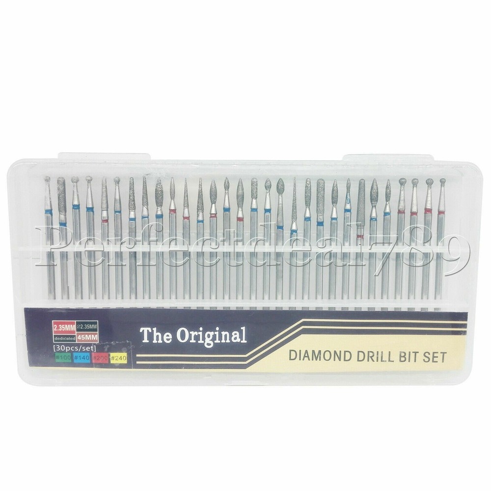 30Pcs/Set Dental The Original Bur Diamond Drill Bit Set Assorted Φ2.35mm 45mm