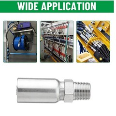 12-Pack 3/8″ Hose x 3/8″ NPTF Male Pipe Thread Hydraulic Hose End Crimp Fitting