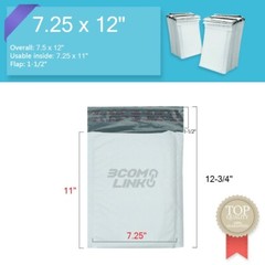 #1 7.5×12 (7.25×11) Poly Bubble Mailer Padded Envelope Shipping Bag 25,50,100