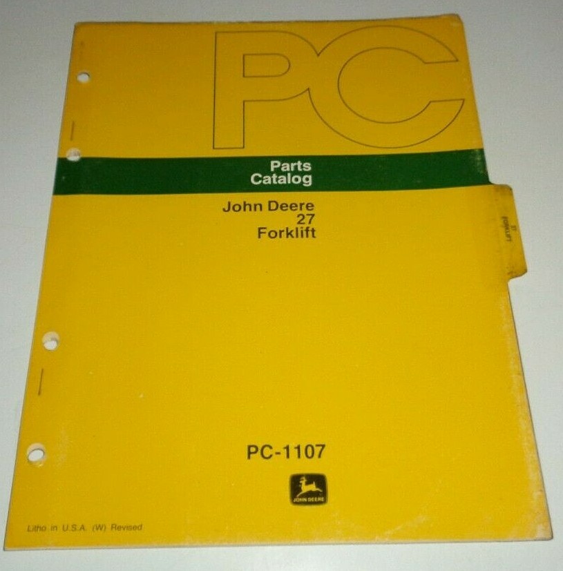 John Deere 27 Forklift Parts Catalog Manual Book JD ORIGINAL! 4/76