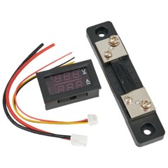 DC 0-100V 50A Voltmeter ammeter LED-Dual Digital Volt Amp Meter Gauge W/ Shunt-
