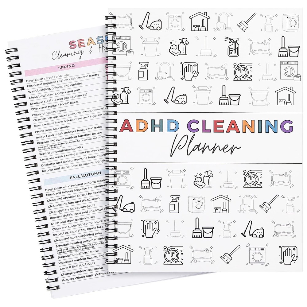 Cleaning Planner,Cleaning Schedule and Checklist Organizer, Daily Weekly Monthly