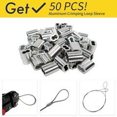 1/16 Wire Rope, 100FT 304 Stainless Steel Cable with 50Pcs Crimp Sleeves,
