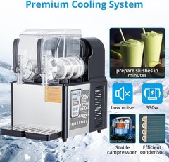 Commercial Slushy Machine Smoothie Maker 4Lx2 Frozen Drink Daiquiri Machine