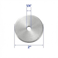 1/4 x 2” (20 Pack) Stainless Steel Fender Washers, 2” OD, (18-8) 304 Stainless