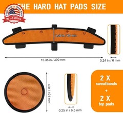 Hard Hat Sweatband and Top Pad for Safety Helmet, Washable Hard Hat Cooling Line