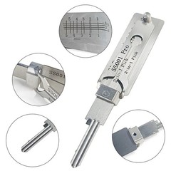 SS001 pro Stainless Steel Key Decoder 2 In 1 Precision Hook & Pick Set Lock