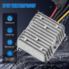 DC 30V-90V to 24V 20A 480W Waterproof Buck Power Converter DC to DC Step Down…