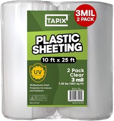 3 Mil Thick Waterproof Plastic Sheeting 10′ x 25′ – Ideal for Gardens, 2 Pack