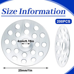 200PCS 1″ Zinc Plated Plaster Washers for Wall & Drywall Ceiling Repair