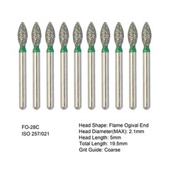Dental Burs Diamond FG High Speed Round End Taper Ball Football Cylinder Coarse