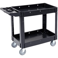 VEVOR 40 X 17 in Service Utility Cart 2-Shelf 550LBS Rolling Cart Swivel Wheels