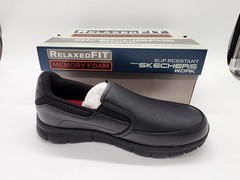 Skechers Nampa Groton Mens Work Shoes Slip Resistant Memory Foam Black 7 77157