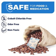 LotFancy 15 Packs 20Gram Silica Gel Desiccant Packets, Non-Toxic Food Safe Moist
