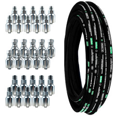 Hydraulic Hose 100ft 1/2in 3988Psi 2 Steel Braid 30Pcs NPT & JIC 37° Fittings