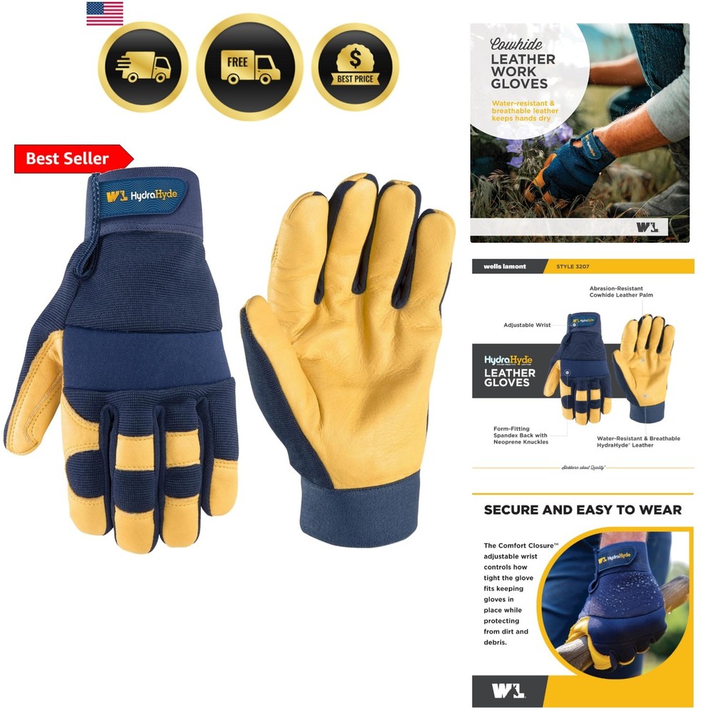Men’s Leather Palm Work Gloves