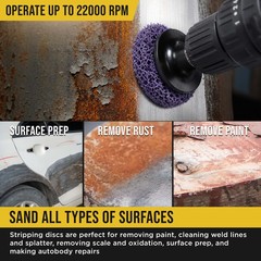 Dura-Gold 11 pc 3″ Diameter Abrasive Stripping Brush Wheel Set with Backing Pad