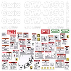Decal Kit fits GENIE GTH-1056 Telescopic Forklift Safety Stickers 7yr Vinyl USA