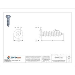 Tamper-Pruf Screws 31400 Tamper Resistant Screw, 3/4 In, Plain Finish, 18-8